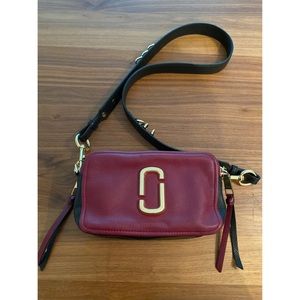 Marc Jacobs Burgundy Shoulder Bag with Gold Hardware